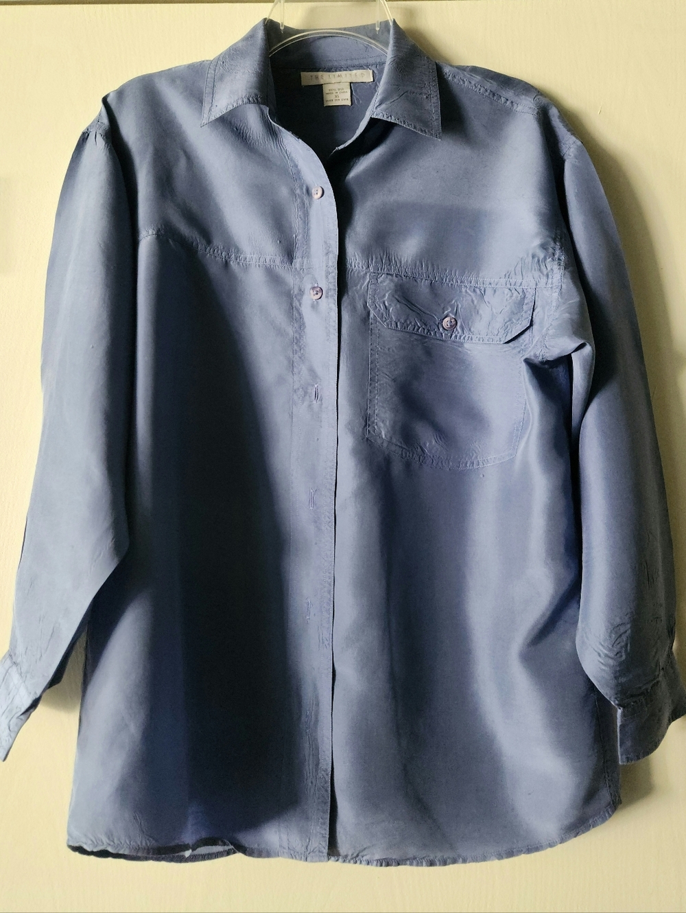 The Limited Vintage 100% Silk Blouse Light Blue Size XS EUC $23